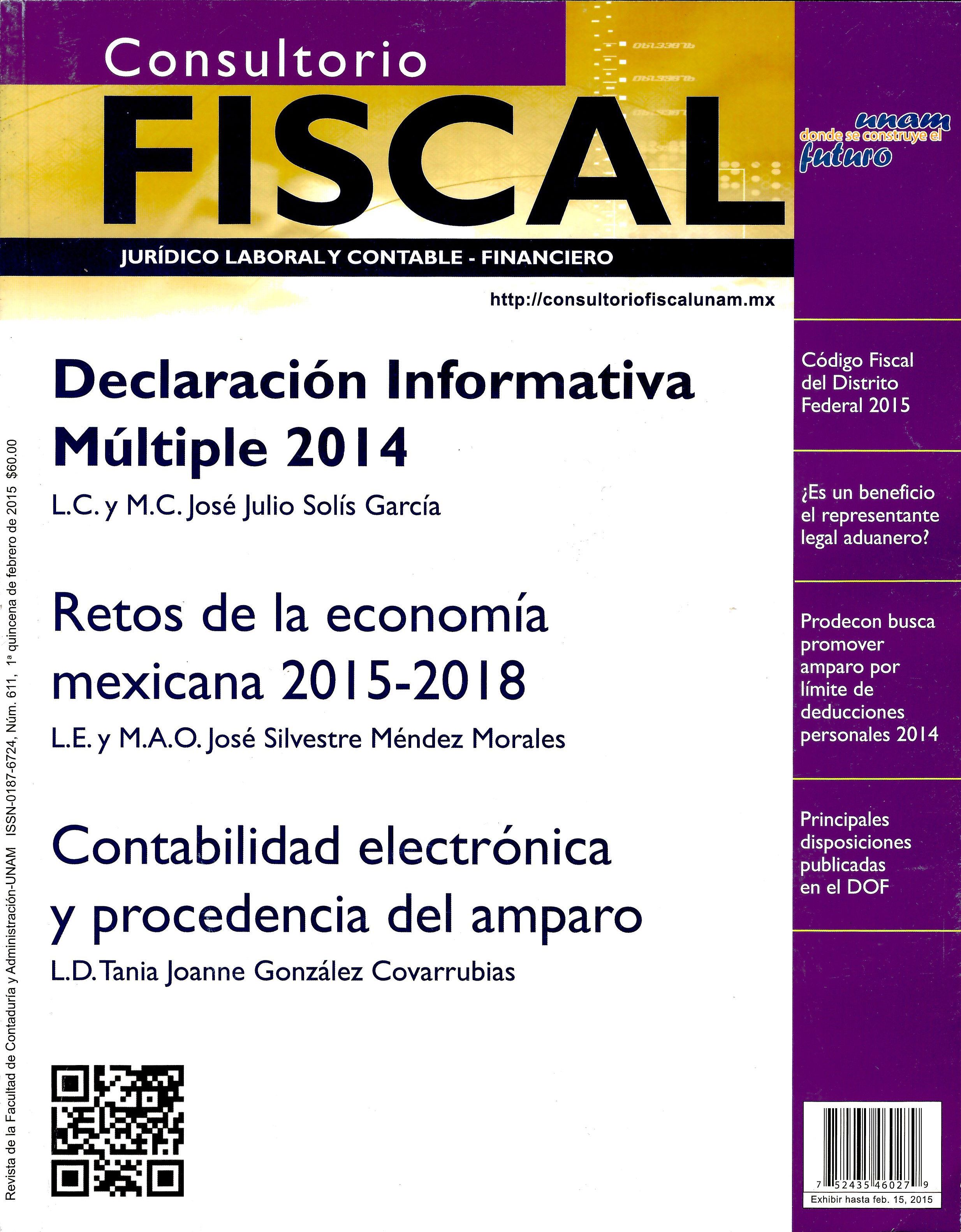 Consultorio Fiscal, Juridico, Laboral y Contable Financiero num.611 1a quincena de febrero 2015