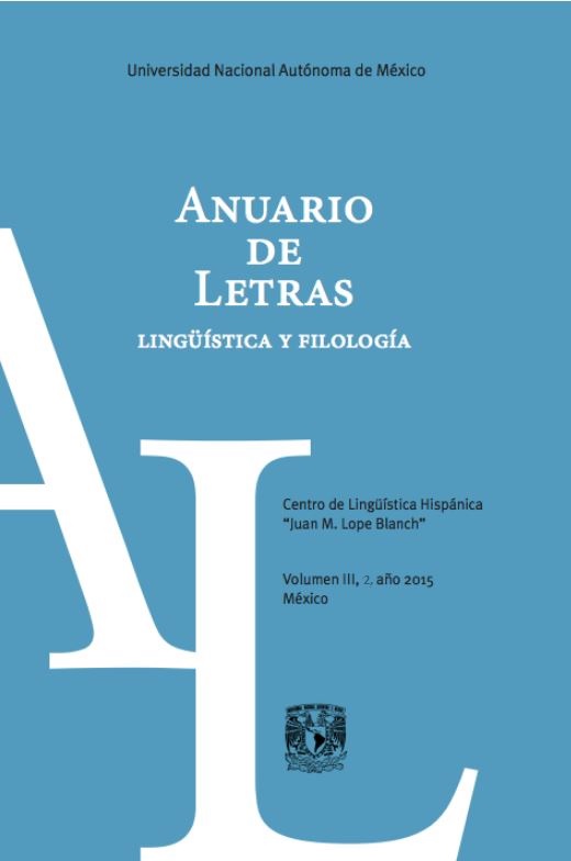 Anuario de Letras Lingüística y Filología. vol III, 2, año 2015