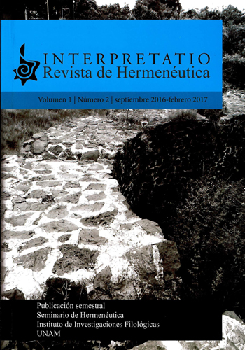 Interpretatio. Revista de hermenéutica Vol. 1, No. 2,  sep 2016-febrero 2017