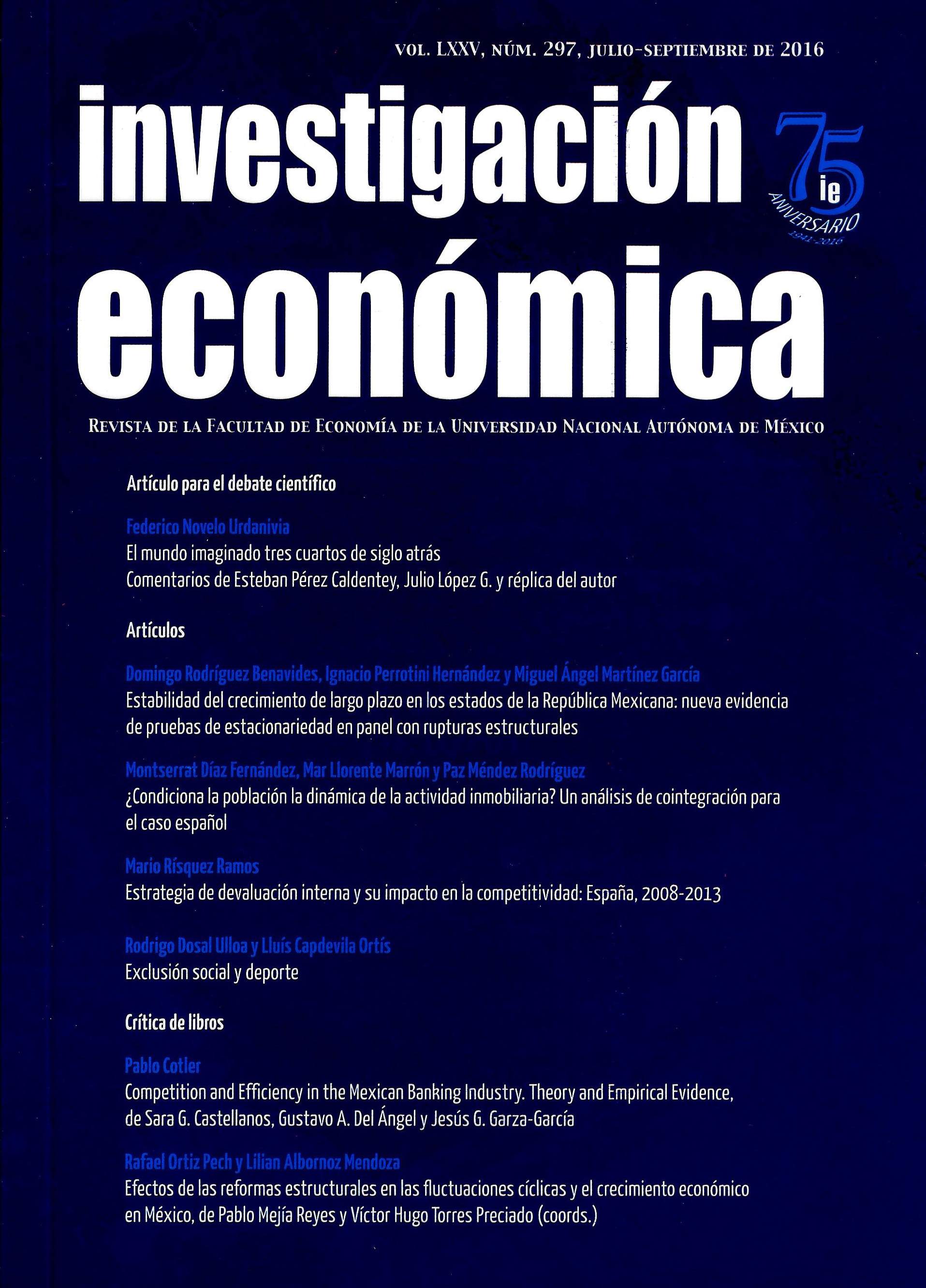 Investigación Económica, vol. LXXV, núm. 297, jul-sep 2016