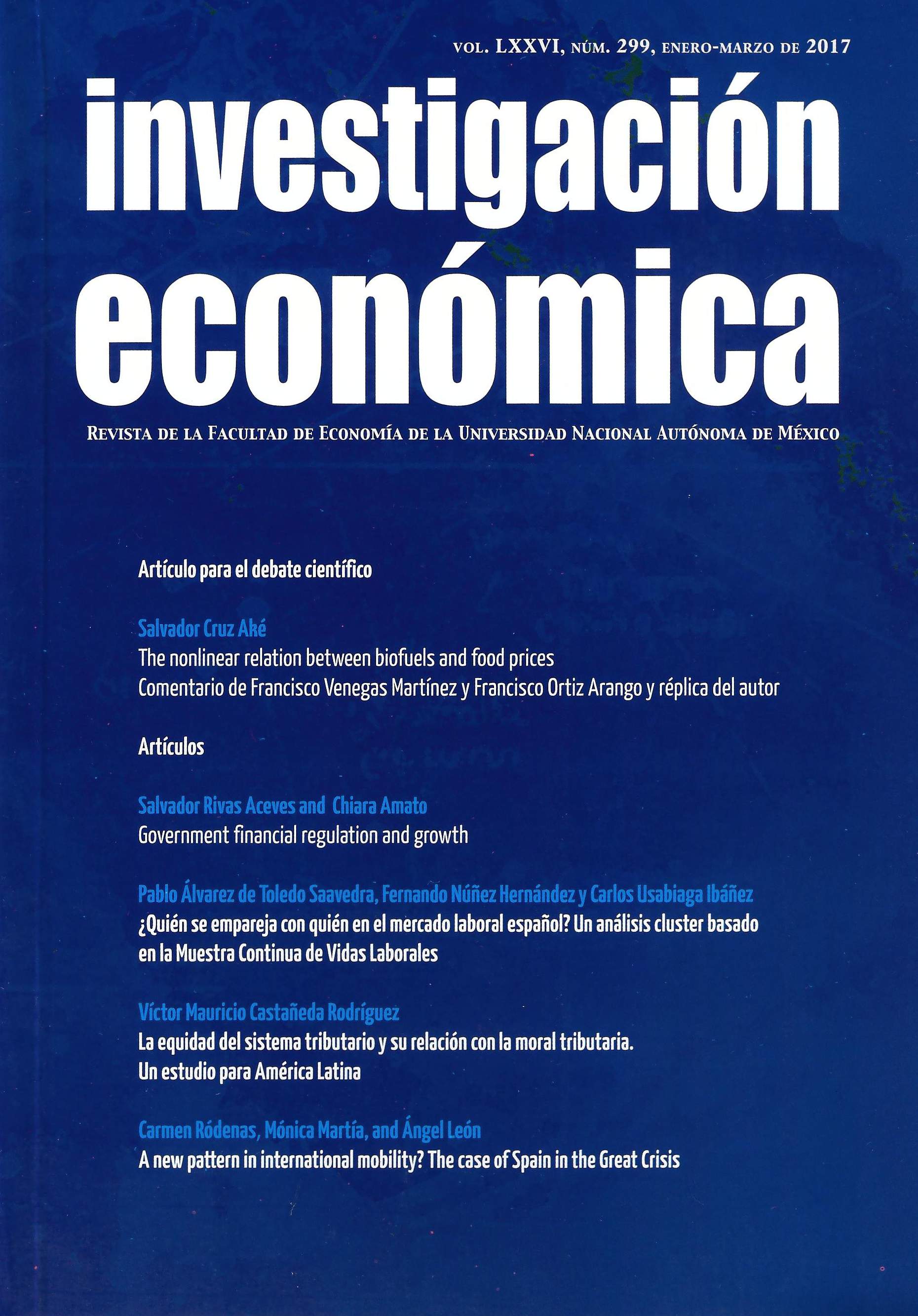 Investigación Económica, vol. LXXVI, núm. 299, enero-marzo 2017