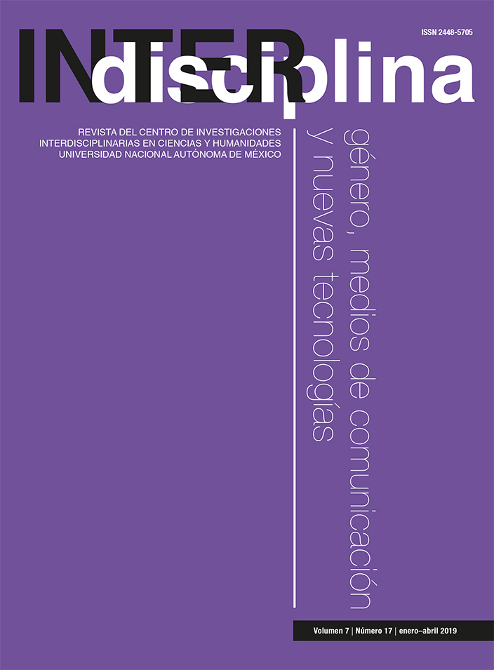 Interdisciplina, vol. 7, núm. 17, enero-abril, 2019 Género, medios de comunicación y nuevas tecnologías