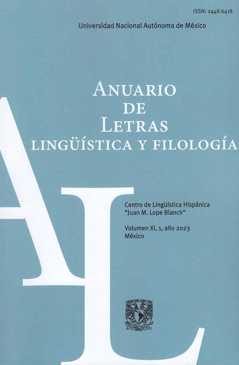 Anuario de letras, lingüística y filología, vol. XI, 1, año 2023