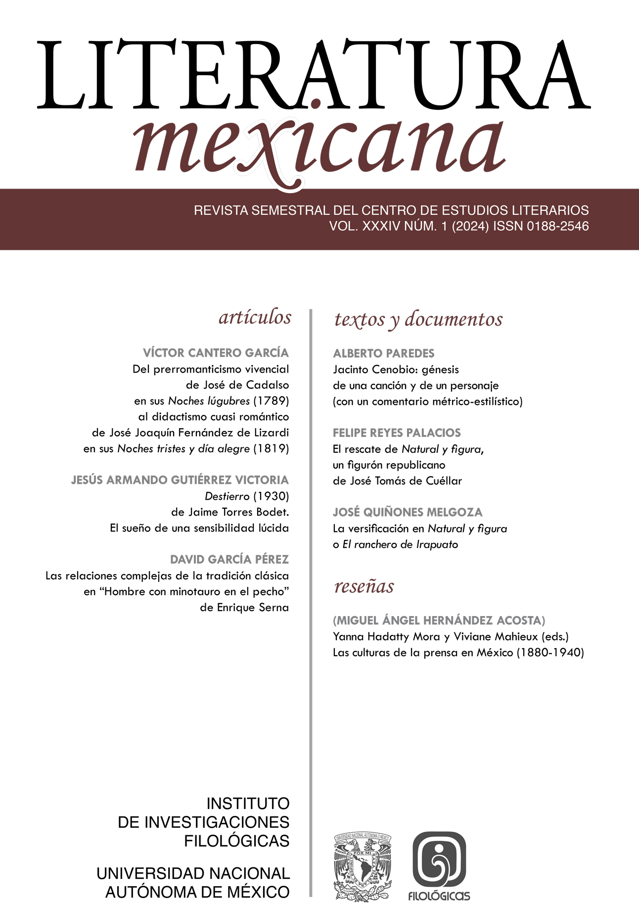 Literatura Mexicana. Vol. XXXV, núm. 1 (2024)