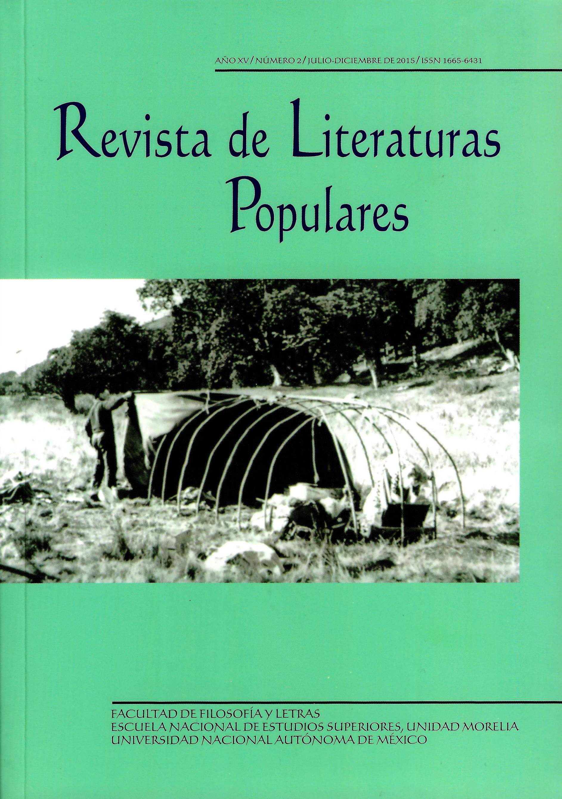 Revista de literaturas populares, Año  XV, Núm. 2, jul-dic 2015