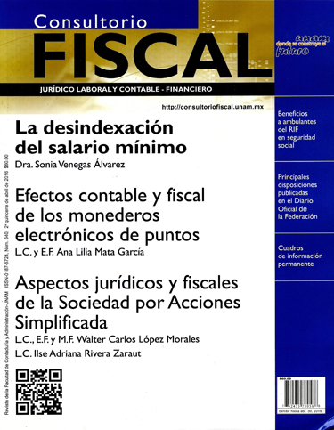 Consultorio fiscal jurídico laboral y contable-financiero Núm. 640, 2a quincena de abril 2016