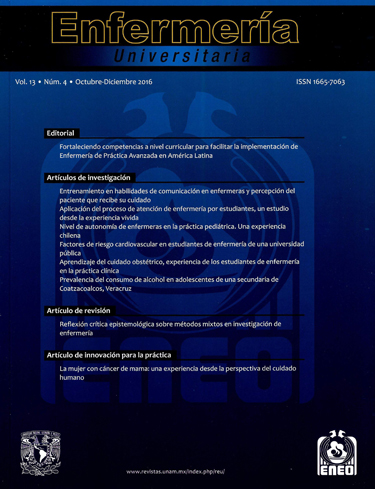 Revista de Enfermería Universitaria, vol. 13, núm. 4, oct-dic, 2016