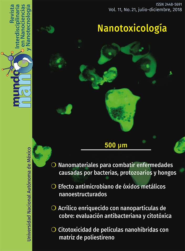 Mundo nano. Revista interdisciplinaria en nanociencias y nanotecnología, vol. 11, no. 21, julio-diciembre, 2018