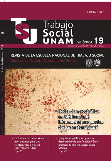 Trabajo Social UNAM VII Época núm. 19 septiembre-diciembre 2018. Redes de narcotráfico en México: ¿qué información nos pueden dar las matemáticas?