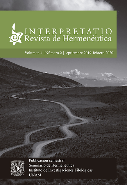 Interpretatio. Revista de Hermenéutica, vol. 4, núm. 2, septiembre 2019 - febrero 2020