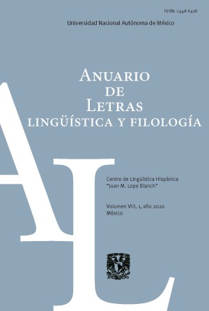 Anuario de Letras. Lingüística y Filología VIII, 1