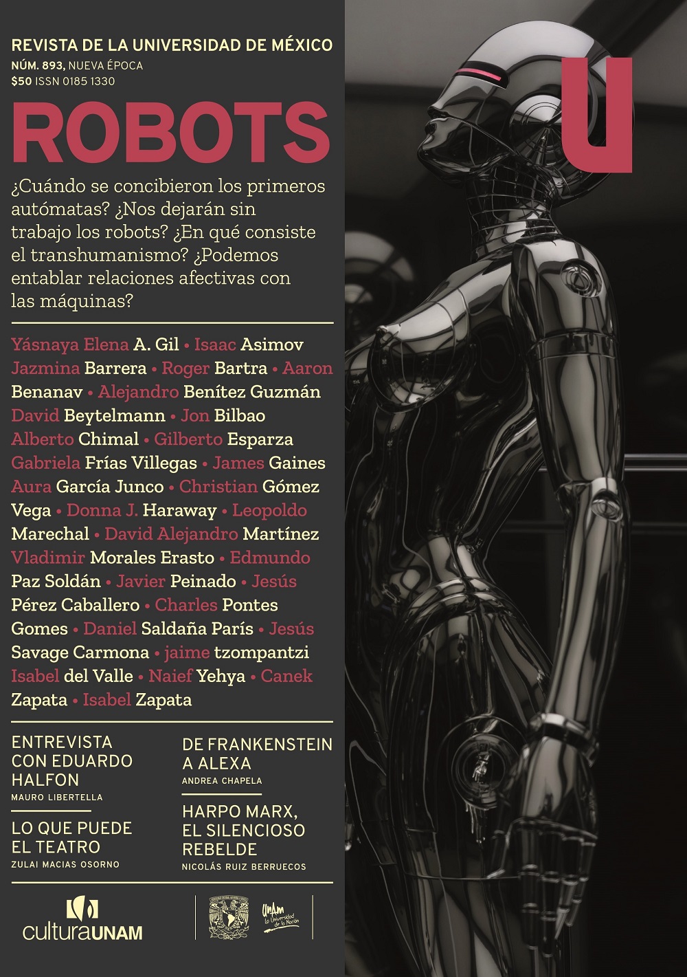 Revista de la Universidad de México, núm. 893, Nueva Época, febrero de 2023. Robots.