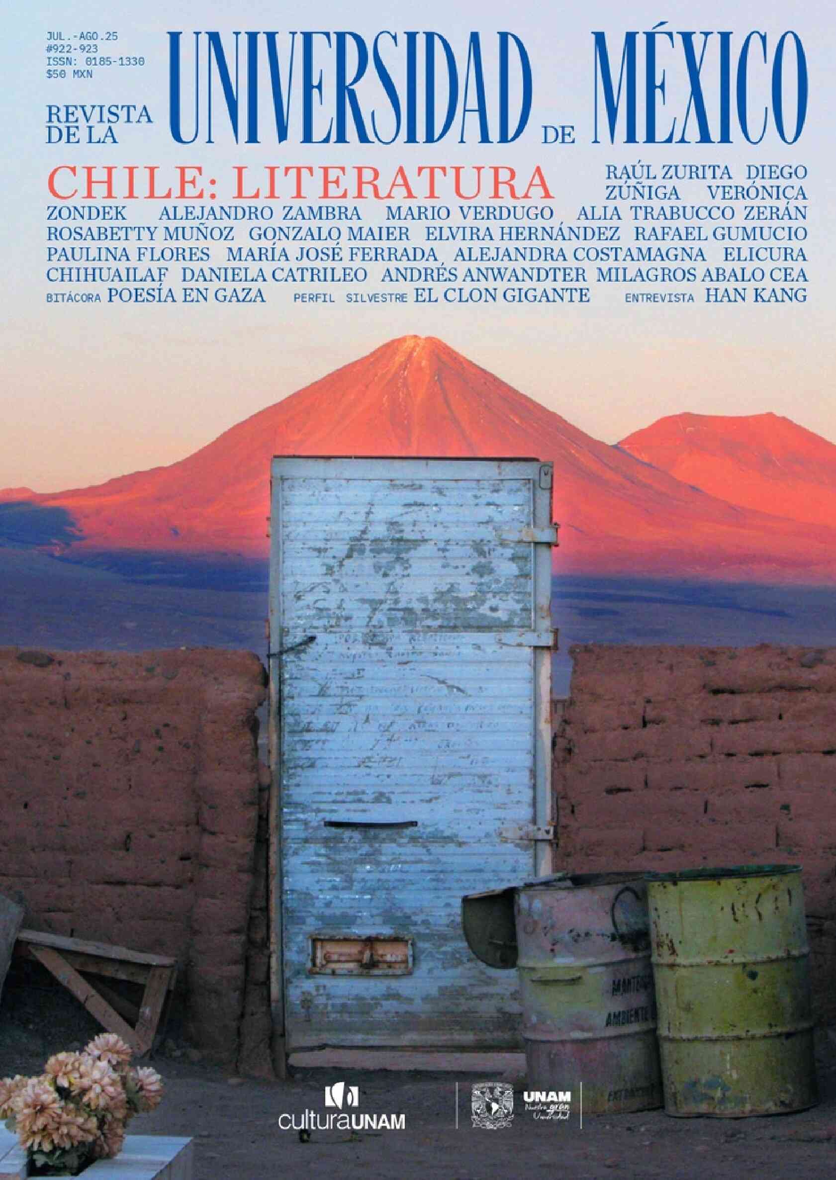 Revista de la Universidad de México, año 8, núm. 922-923, julio-agosto 2025. Chile: literatura