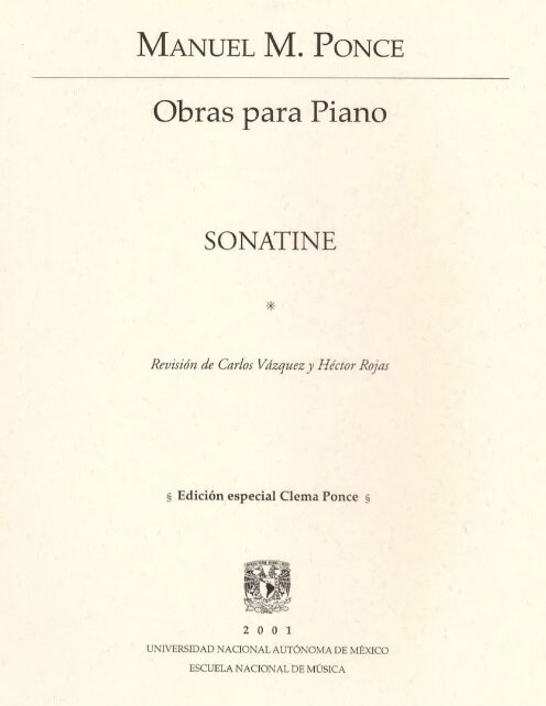 SONATINE. Obras para piano