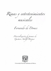 Rimas y entretenimientos musicales. Musicalización de poemas de Gustavo Adolfo Bécquer Domec