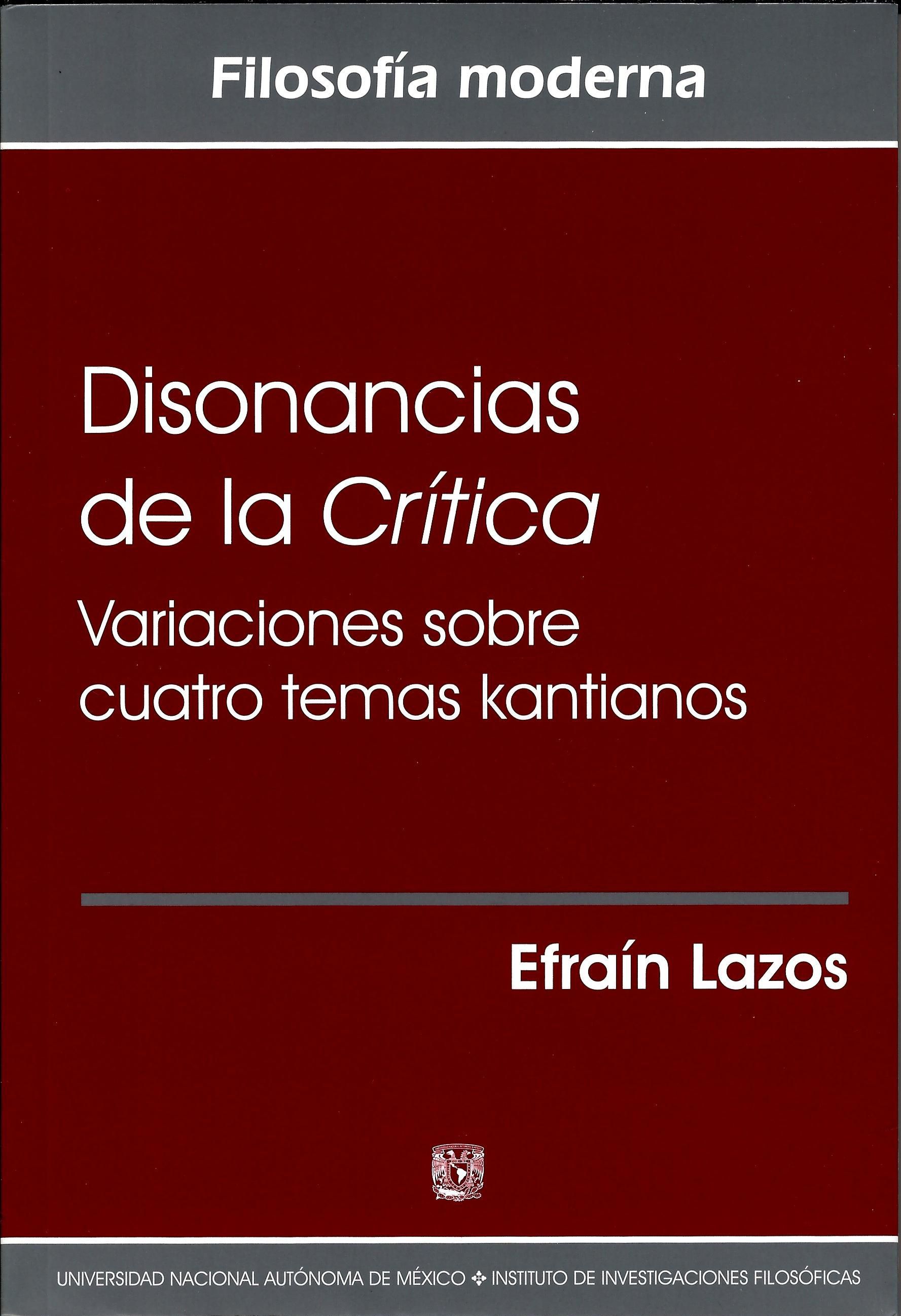 Disonancias de la crítica:  variaciones sobre cuatro temas kantianos