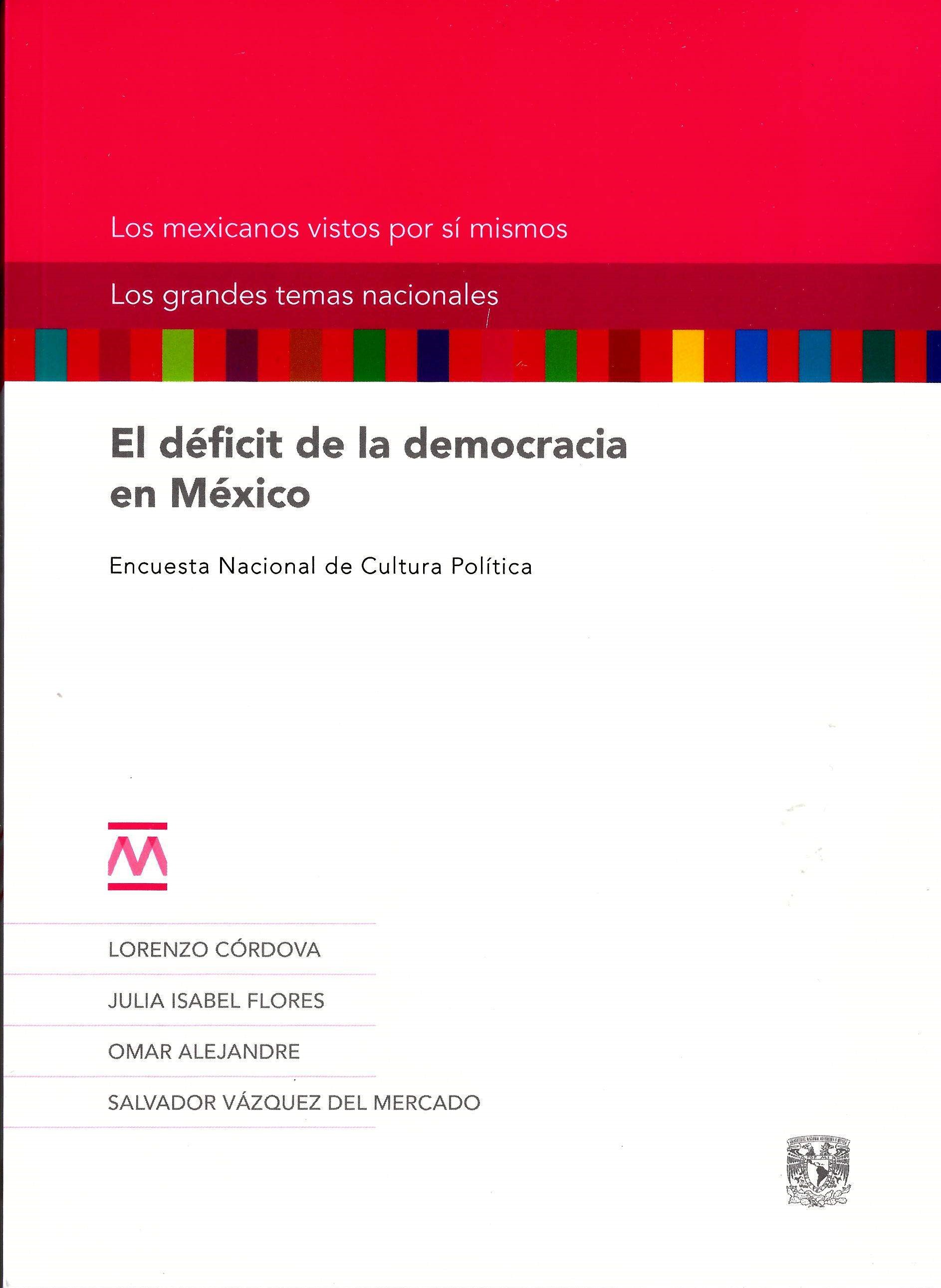 El déficit de la democracia en México. Encuesta Nacional de Cultura Política