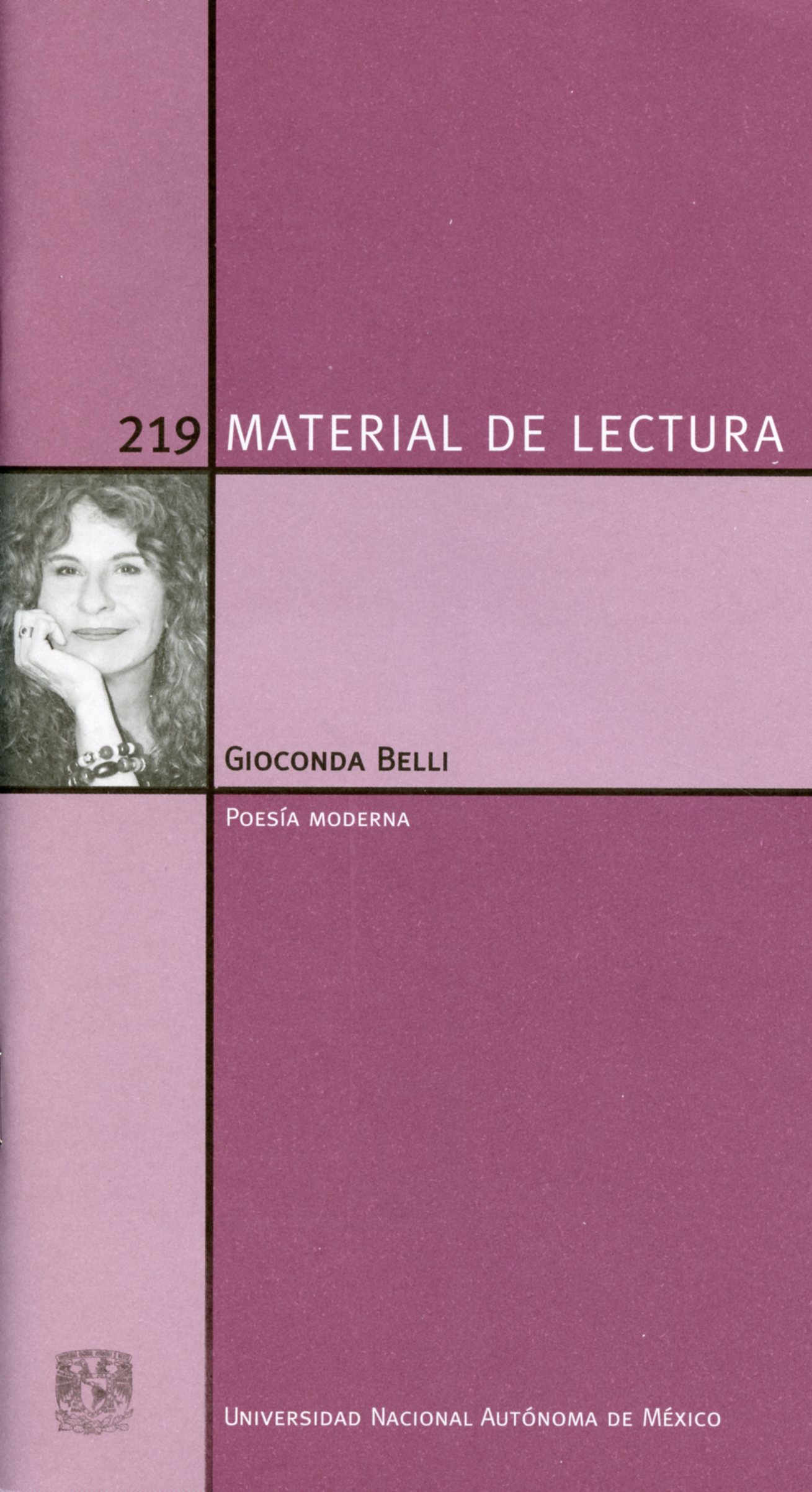 Gioconda Belli. Material de Lectura núm. 219. Poesía moderna