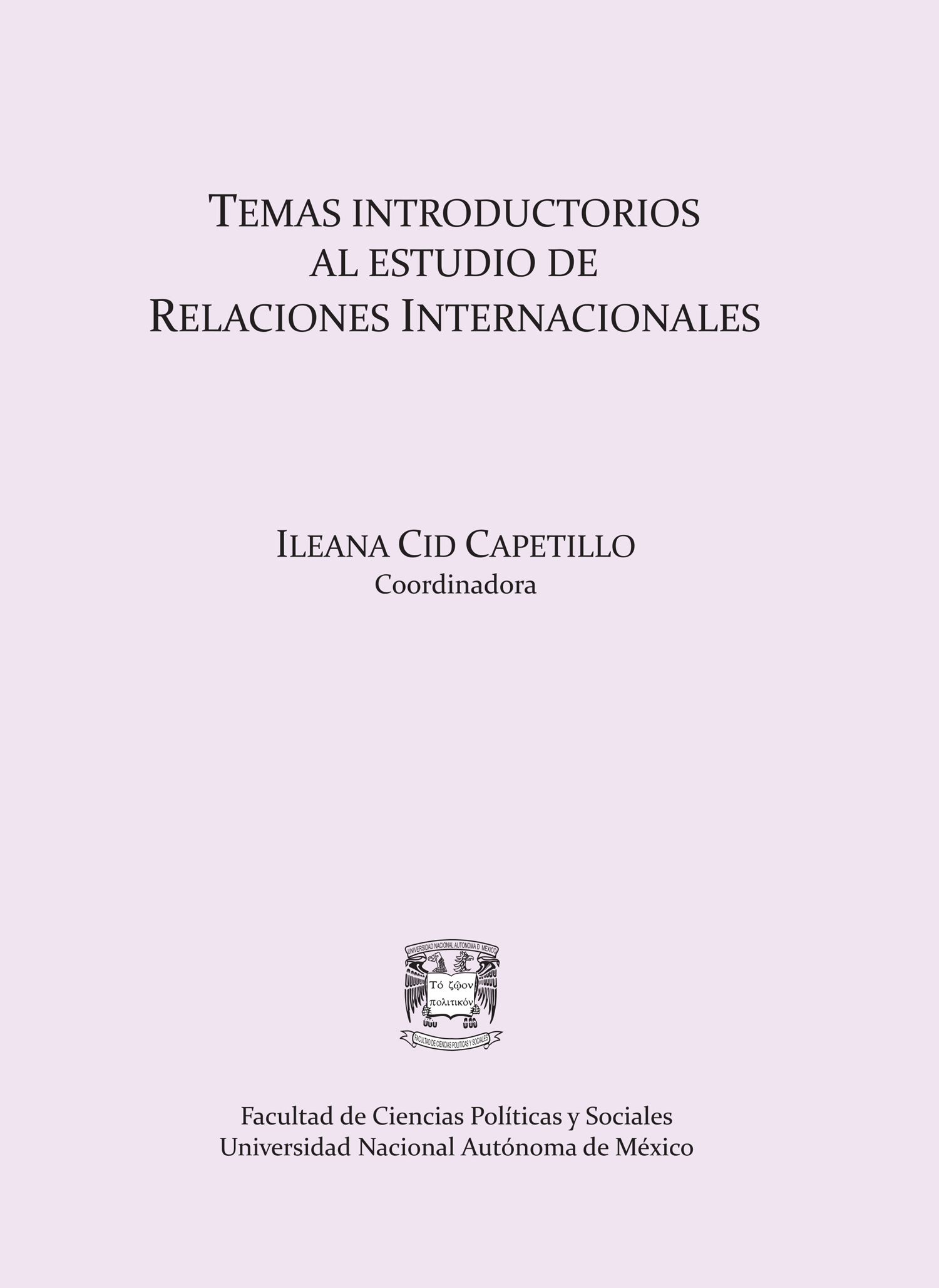 Temas introductorios a los estudios de las relaciones internacionales