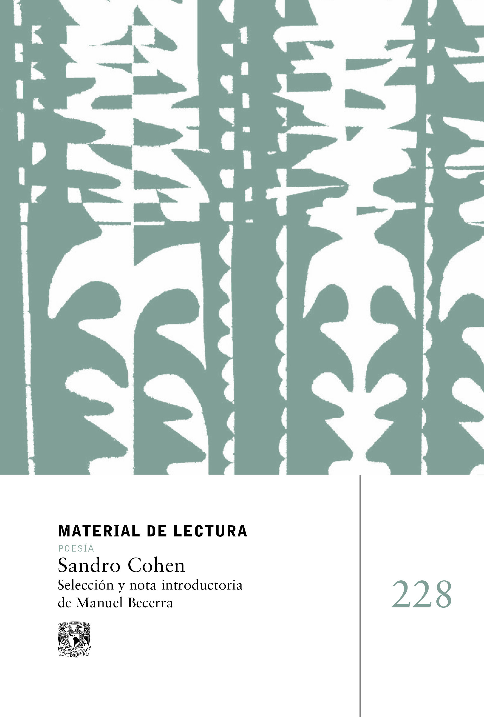 Sandro Cohen. Material de lectura núm. 228. Poesía. Nueva época