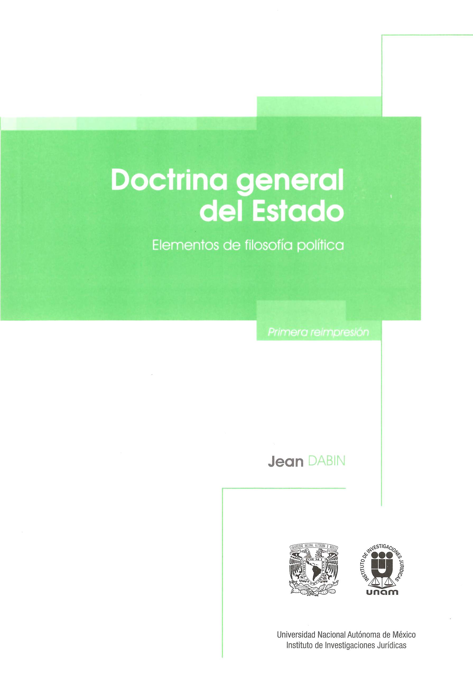 Doctrina general del Estado Elementos de filosofía política