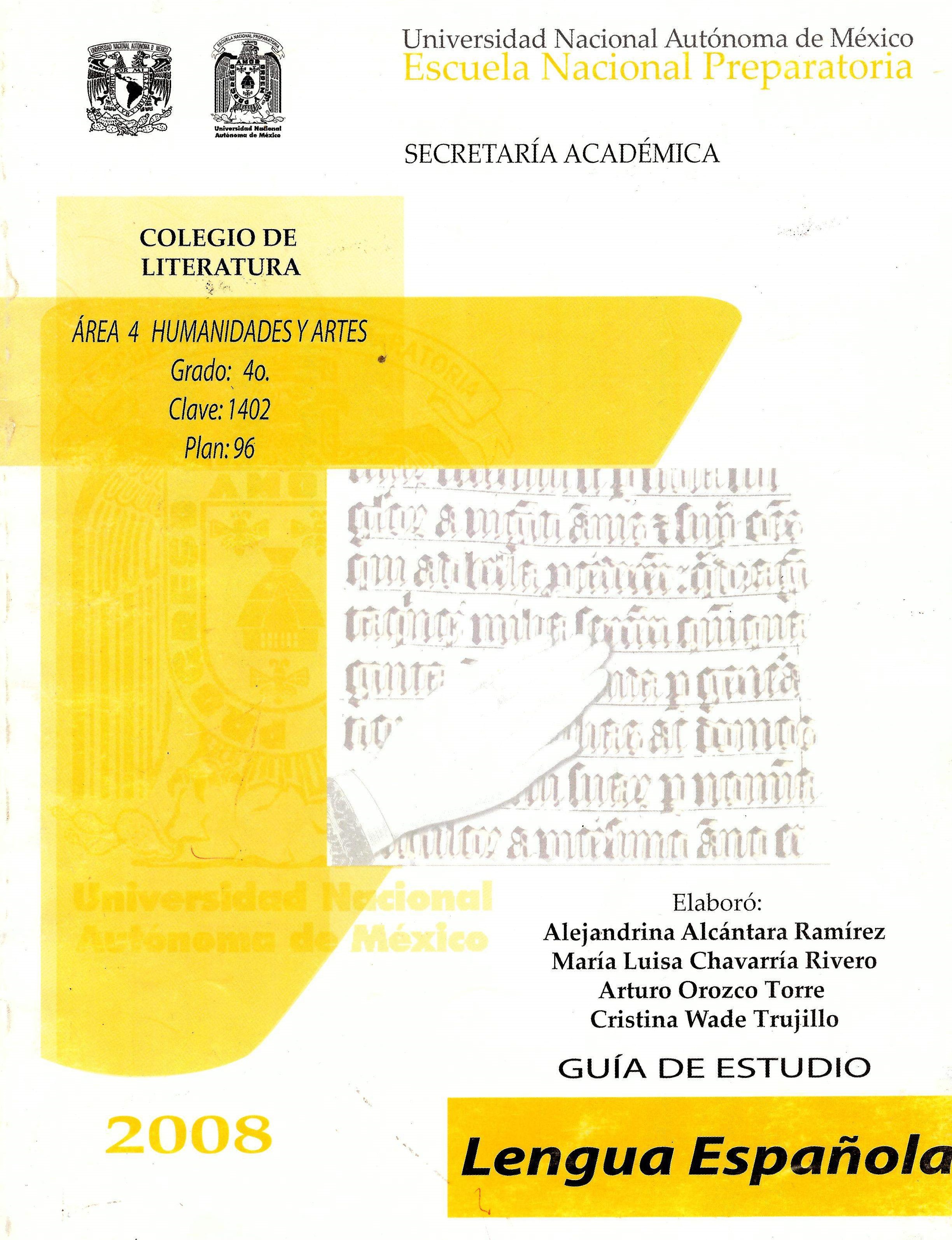 Guía de estudio lengua española