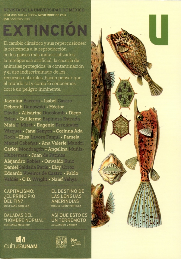 Revista de la Universidad de México, núm. 830, Nueva época, noviembre 2017. Extinción