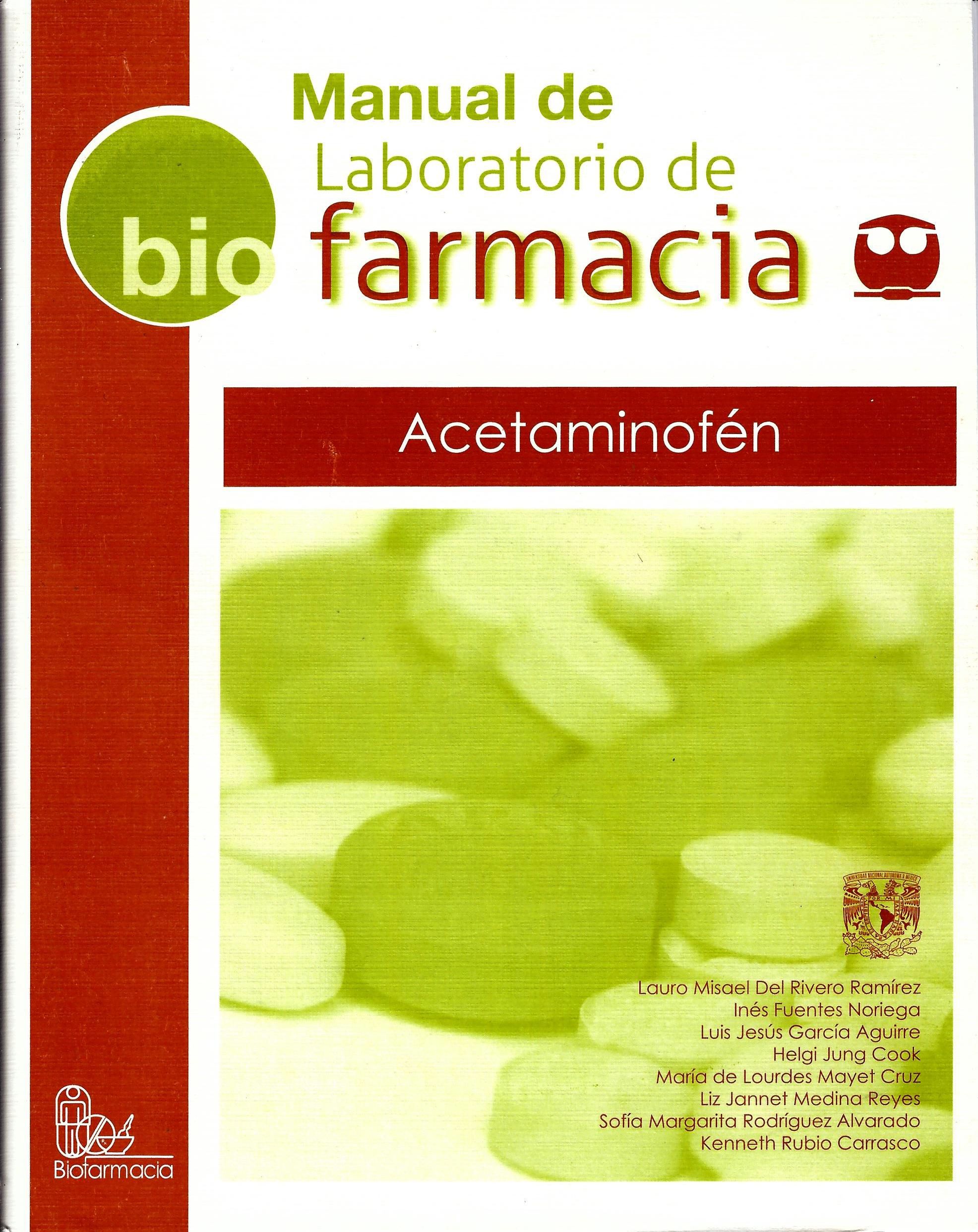 Manual de laboratorio de farmacia. Acetaminofén